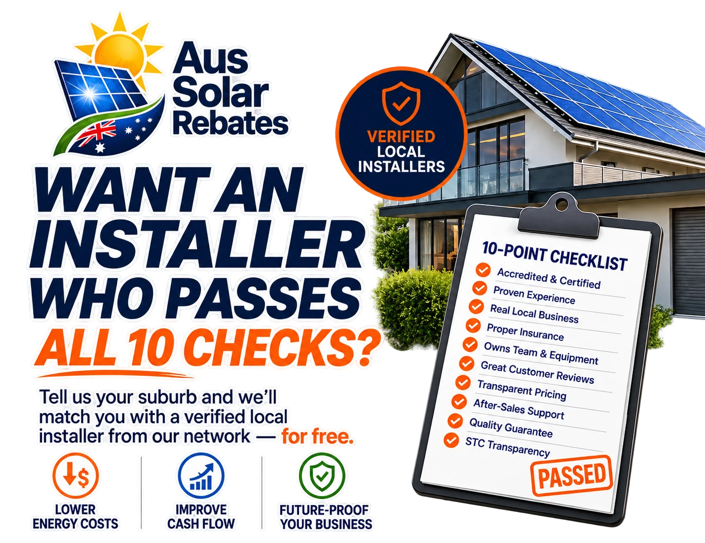 Aus Solar Rebates verified local installer 10-point checklist